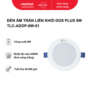 Đèn âm trần liền khối DOS Plus 8W AS trắng