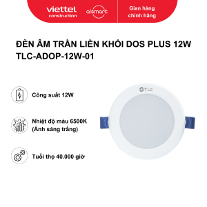 Đèn âm trần liền khối DOS Plus 12W AS trắng