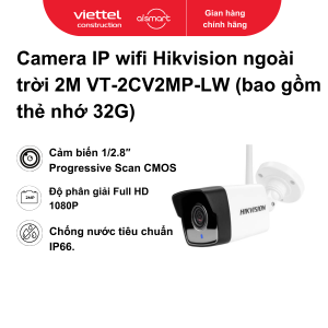 Camera IP wifi Hikvision ngoài trời 2M VT-2CV2MP-LW (bao gồm thẻ nhớ 32G)