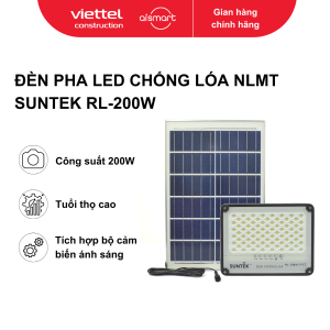 Bộ đèn pha led chống lóa năng lượng mặt trời công suất 200w. Model: RL-200, hiệu: Suntek