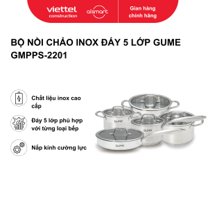 Bộ nồi inox đáy 5 lớp Gume GMPPS-2201