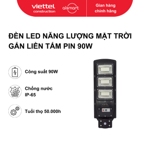 Bộ đèn led năng lượng mặt trời gắn liền tấm pin công suất: 90W