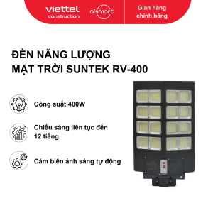 Bộ đèn đường gắn liền tấm pin năng lượng mặt trời công suất 400w. Model: RV-400, hiệu: Suntek