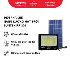 Bộ đèn pha led năng lượng mặt trời. Model: RP-300 (Công suất định mức: 300W, 620pcs LED), hiệu: Suntek