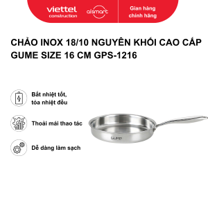 Chảo inox 18/10 nguyên khối cao cấp Gume size 16 cm GPS-1216