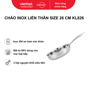 Chảo inox liền thân size 26 cm KL826