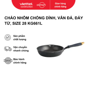 Chảo nhôm chống dính, vân đá, đáy từ, size 28 model KG661L