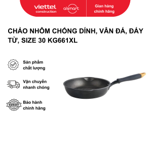 Chảo nhôm chống dính, vân đá, đáy từ, size 30 model KG661XL