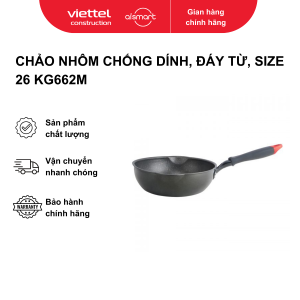 Chảo nhôm chống dính, đáy từ, size 26 model KG662M