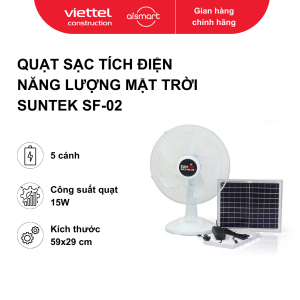 Quạt sạc tích điện sử dụng điện và năng lượng mặt trời. Hiệu:SUNTEK. Model: SF-02