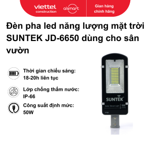 Đèn pha led năng lượng mặt trời SUNTEK JD-6650 dùng cho sân vườn