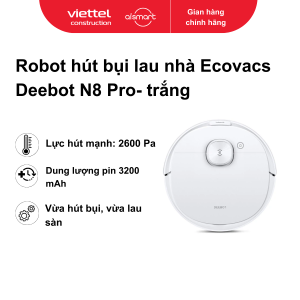 Robot hút bụi lau nhà Ecovacs Deebot N8 Pro- trắng