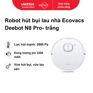 Robot hút bụi lau nhà Ecovacs Deebot N8 Pro- trắng