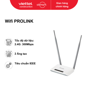 Thiết bị Wifi Prolink wireless-NAP/Router/Repeater/4-Port Switch (2T2R)/7 DBI Antenna (IMDA Approved).