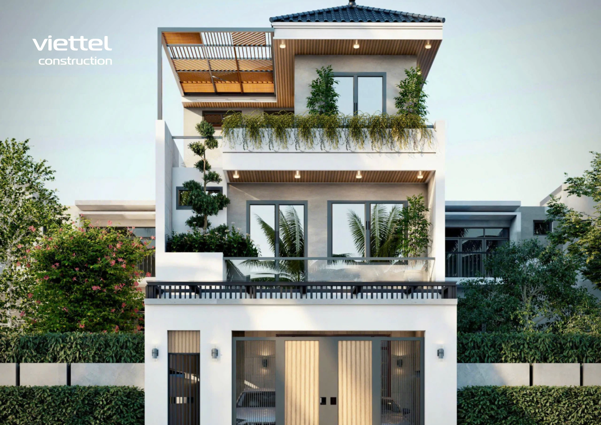 Nhà phố 3 tầng tối ưu diện tích, không gian xanh mát